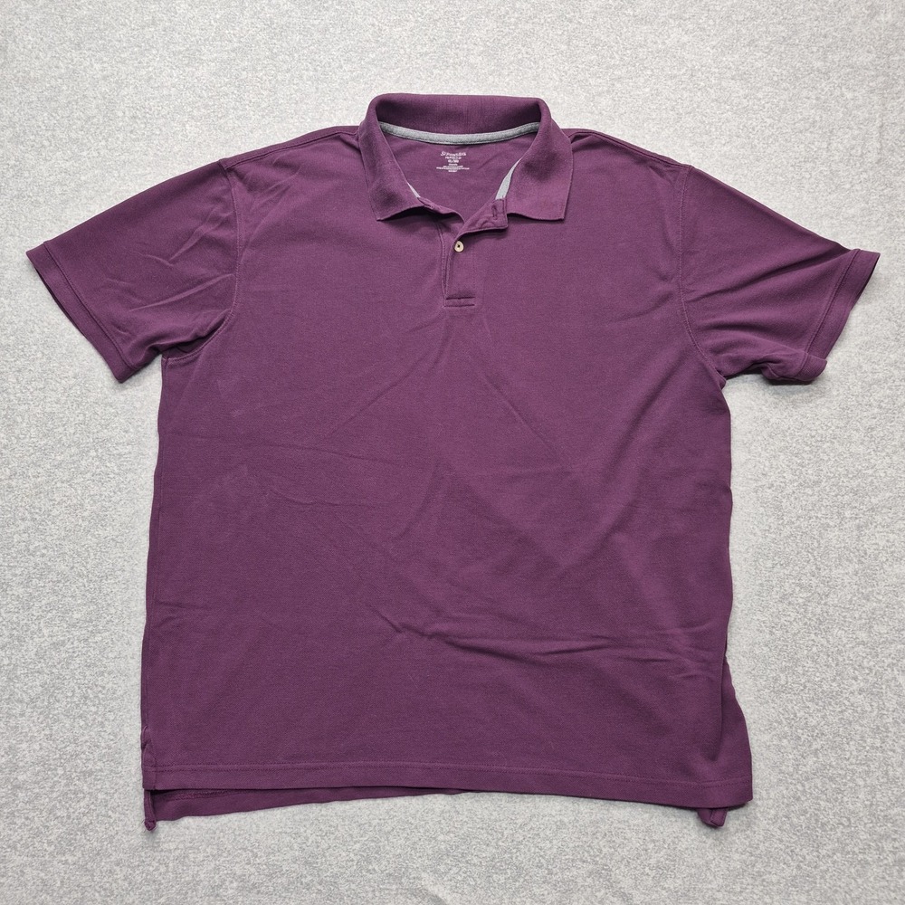 St. John's Bay Polo Shirt Men XL Maroon Heritage Burgundy Short Sleeve Supersoft